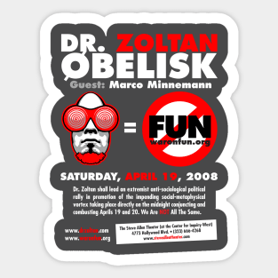 Dr. Zoltan + Marco Minnemann War On Fun LIVE Original Flyer Design Sticker